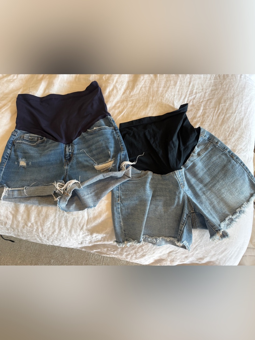 Pinkblush & 1822 Maternity Denim Jean Shorts with Waist Panel- 2 pairs